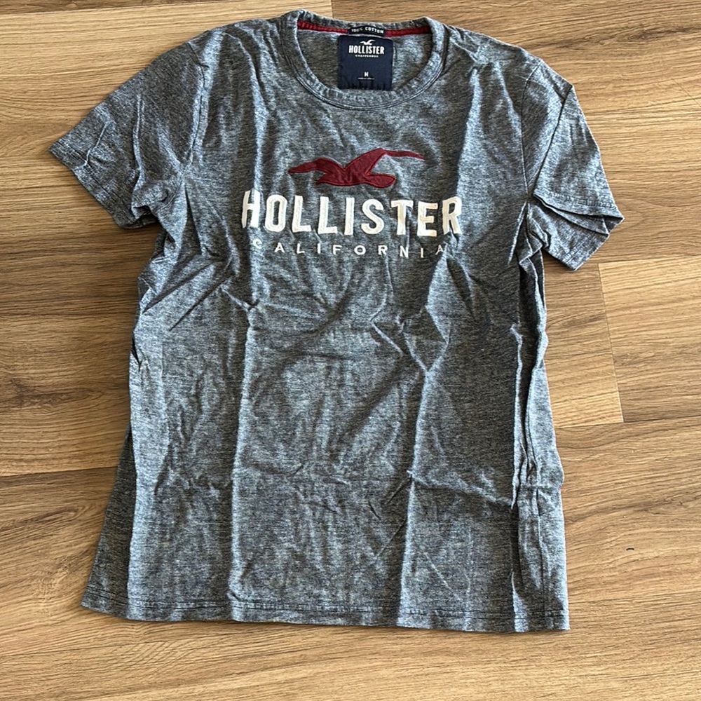 Hollister Gray Short Sleeve Tee with Red Logo